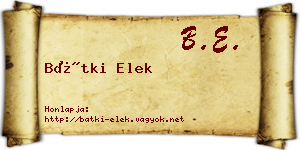 Bátki Elek névjegykártya